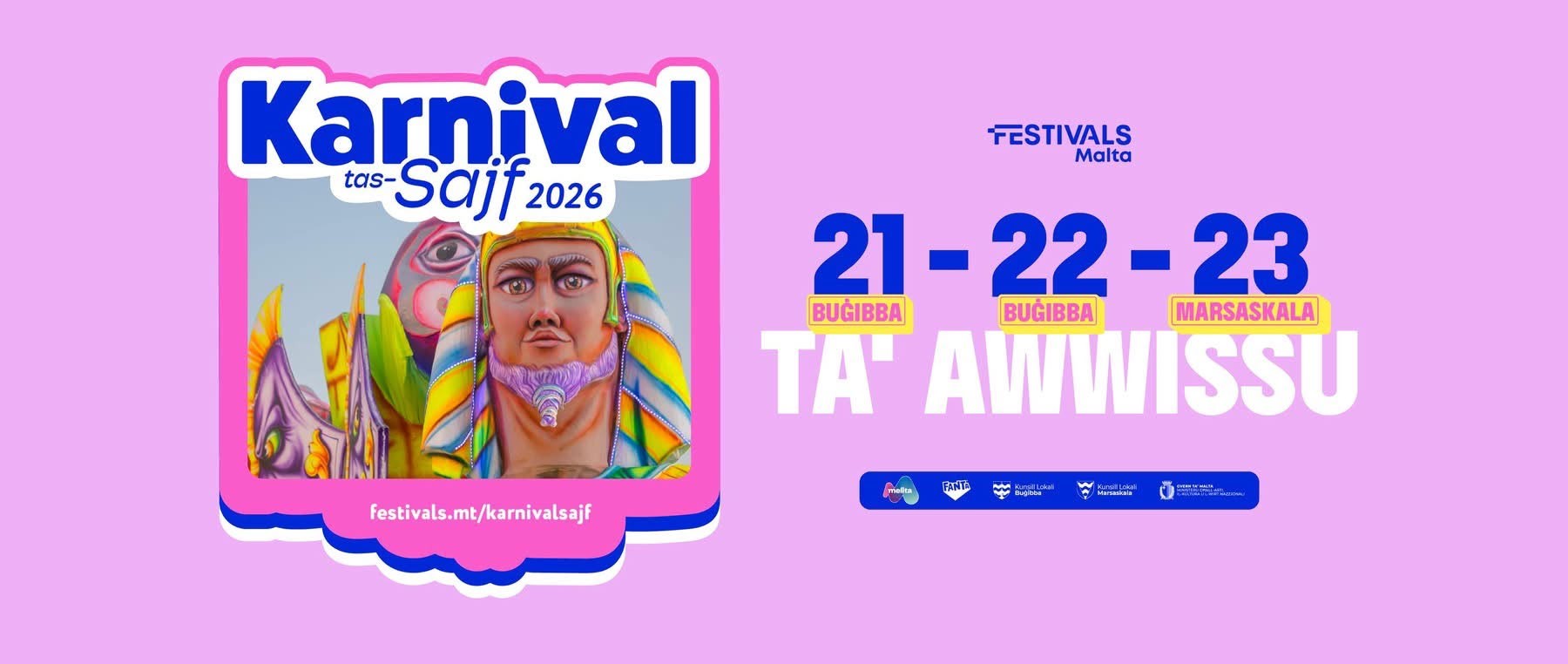 Carnevale d'Estate 2026: tre serate a Buġibba e Marsaskala dal 21 al 23 agosto
