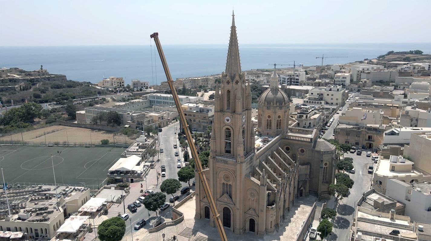 It is impossible to miss the massive church as one enters Mġarr harbour.