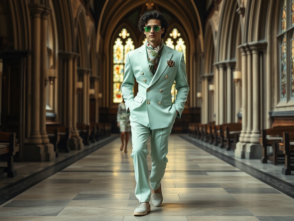 The collection used ombr&eacute; effects, with colours fading into one another. Photo: Mark Gunter/Immagine generata con AI – Gazzetta di Malta for Art hearts Fashion