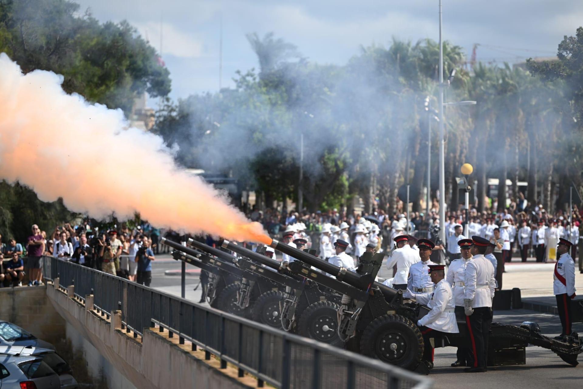The AFM fired a 21-gun salute to honour Malta's Independence. (Matthew Mirabelli)