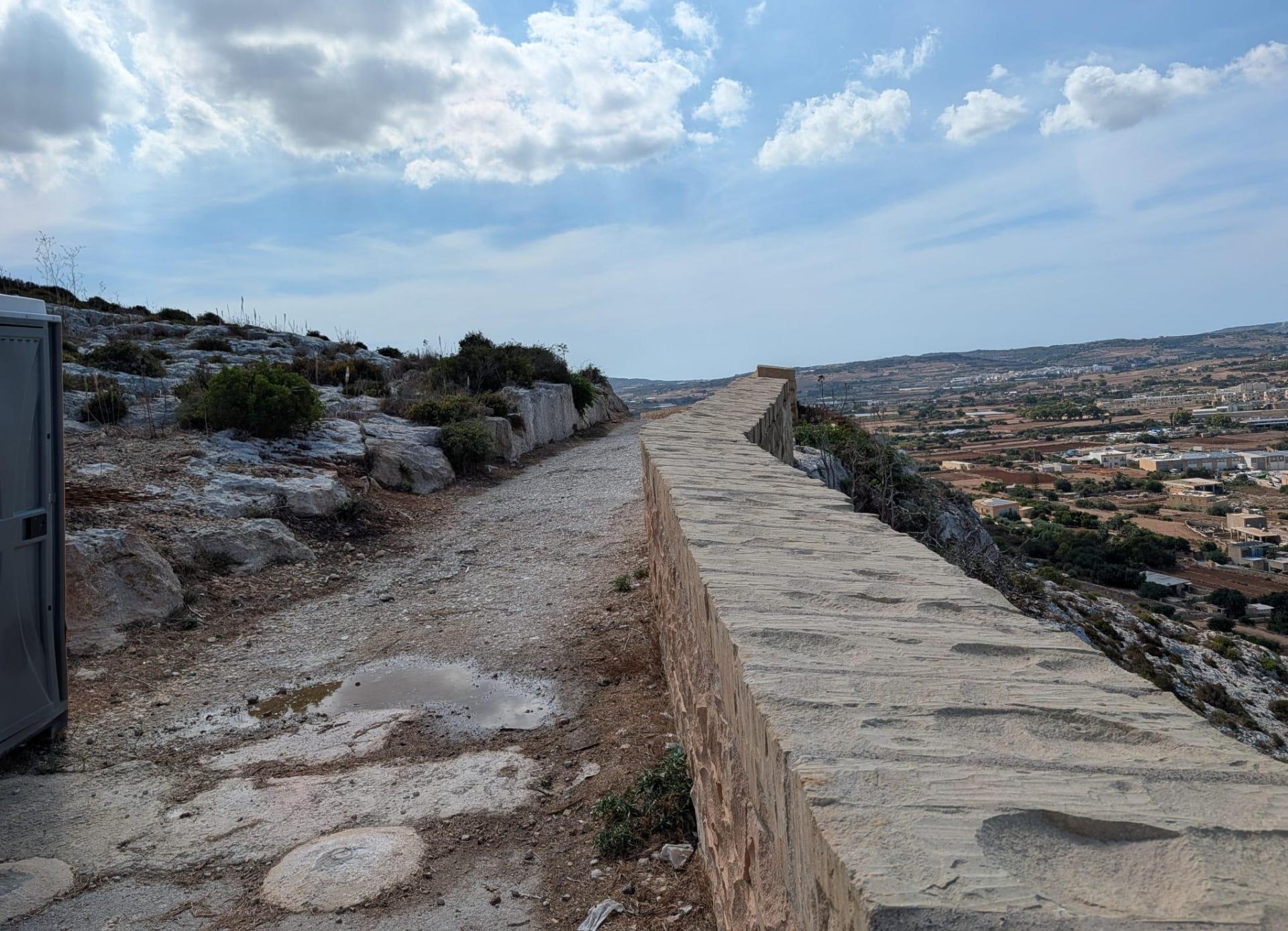 The aftermath of removing the concrete from the path of the Victoria Lines in Għargħur Photo: Chris Sant Fournier