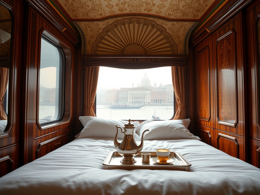 Colazione a letto sul Venice Simplon-Orient Express. Immagine generata con AI – Gazzetta di Malta