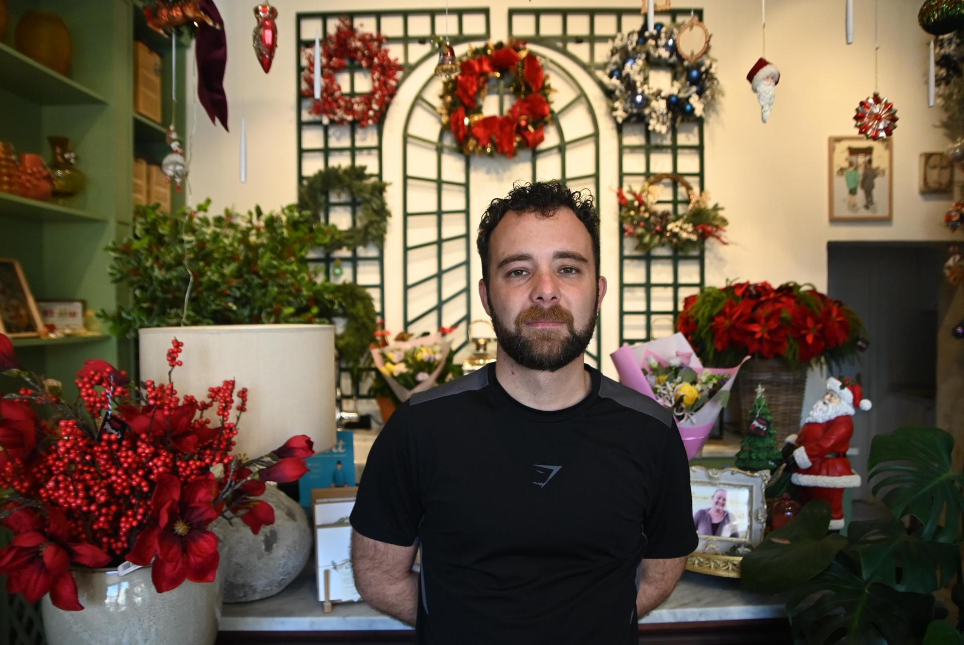 Florist Stephen Schembri was already concerned about the ongoing works before the road collapsed on Monday. Photo: Jonathan Borg