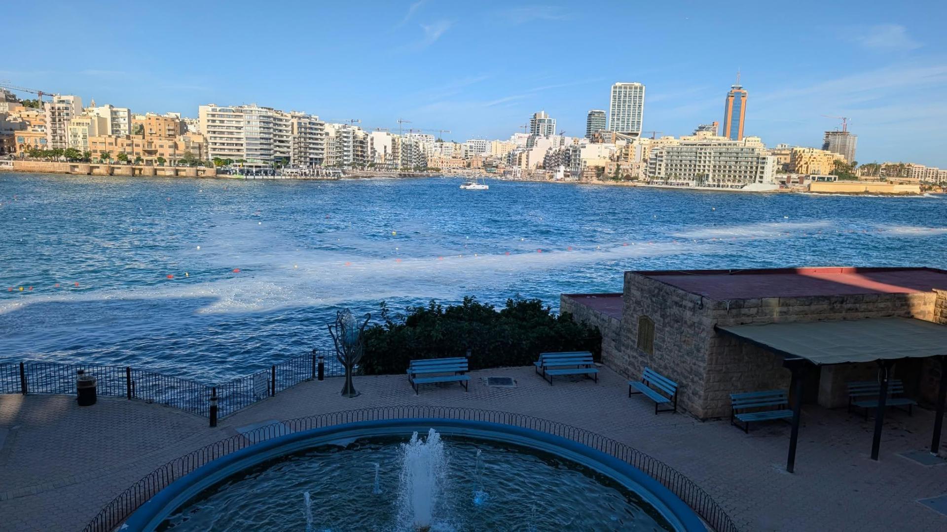 White patches along the Sliema coast.