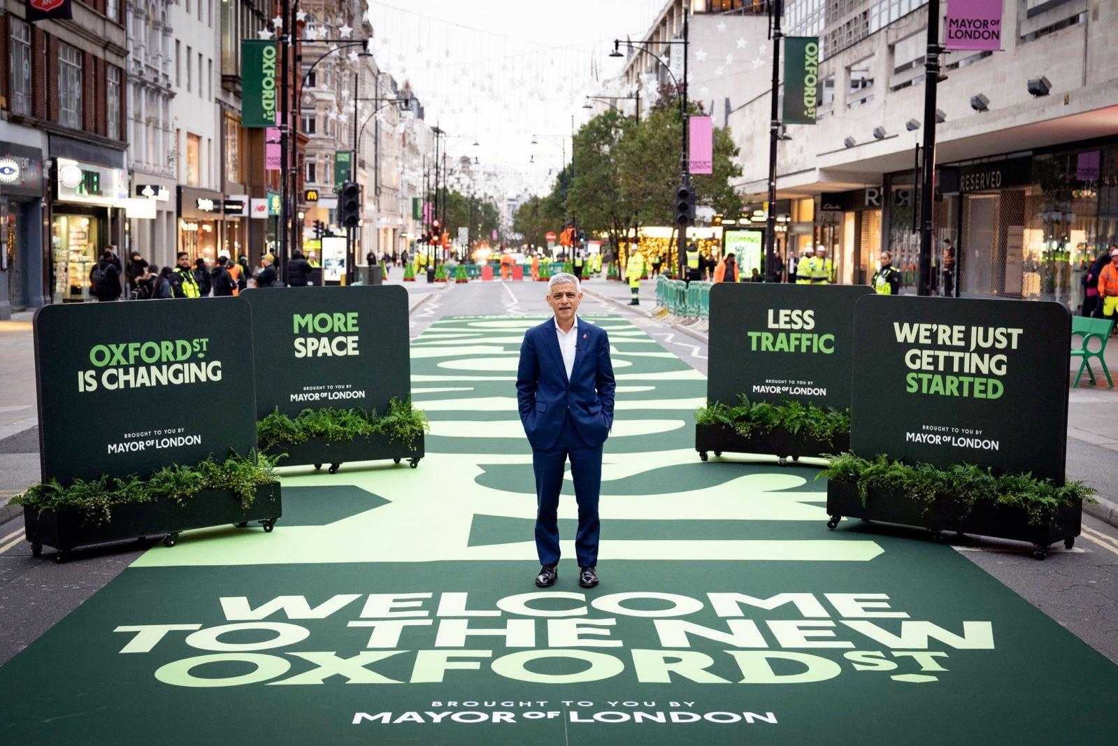 Foto del sindaco in Oxford Street: X.com/@SadiqKhan